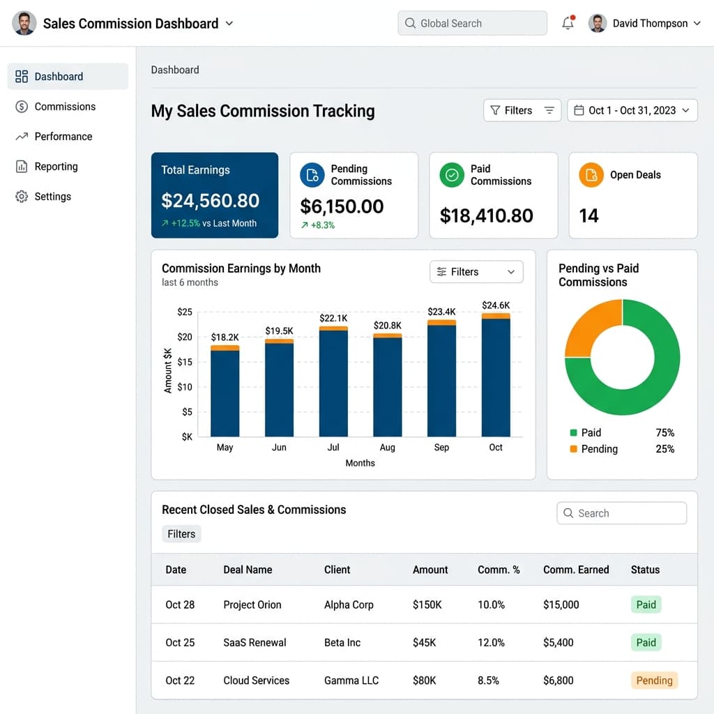 Control Transparente de Comisiones para Vendedores